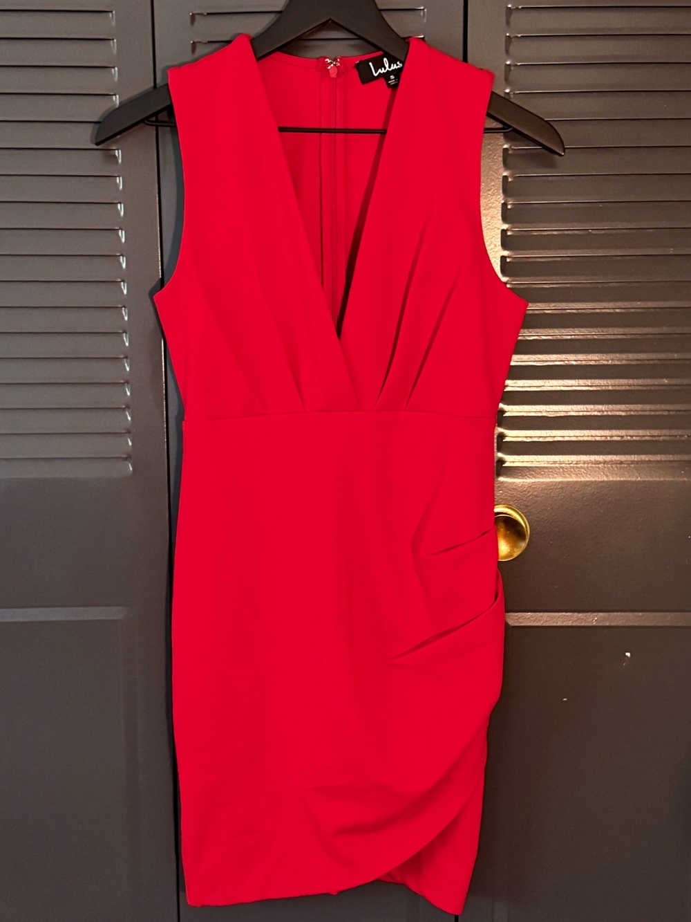 Lulu's Red Deep V-Neck Cocktail Dress